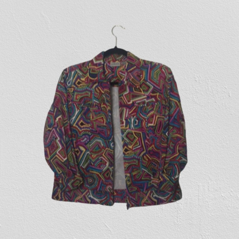 Chicos Abstract Geometric Pattern Multi-Color Jac… - image 3